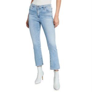 AG Jeans Jodi Crop High-Rise Slim Flare Washed Blue Size 25